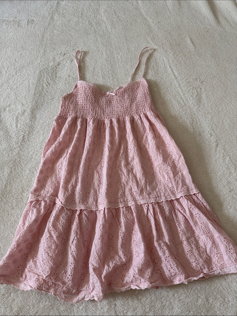PacSun Pink Eyelet Tiered Maxi Dress